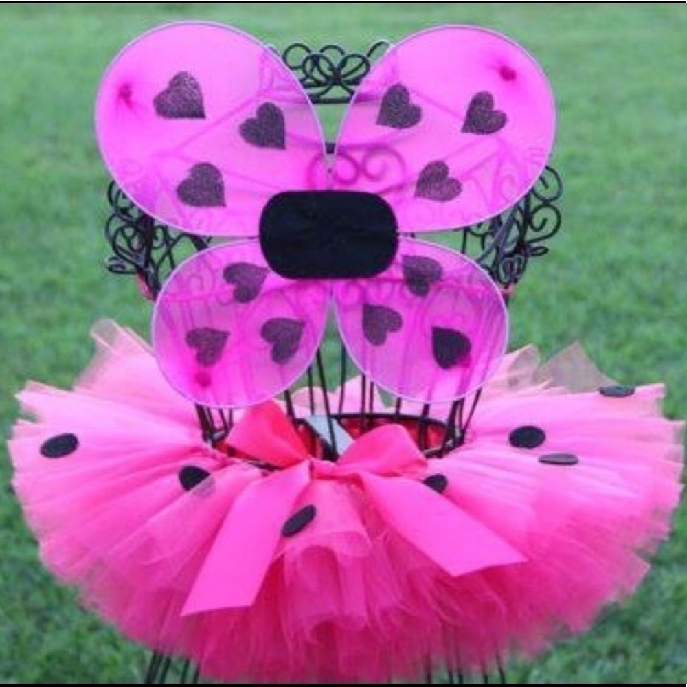 Ladybug Halloween Costume - Toddler Baby Tutu Pink/Black Halloween Costume New.